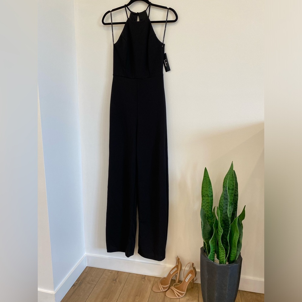 XS - LULUS Aniyah Black Wide-Leg Halter Jumpsuit